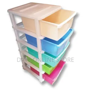 5 Tier Modern Plastic Laundry Basket Storage-Multicolor