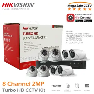 8 Channel CCTV Camera Kit 24/7 Color Lum.