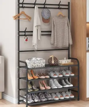Heavy Duty Multifunctional 2-in-1 Simple Floor Shoe Hanger