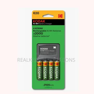KODAK Battery Charger + 4 AA Rechargeable Batteries 2100 Mah