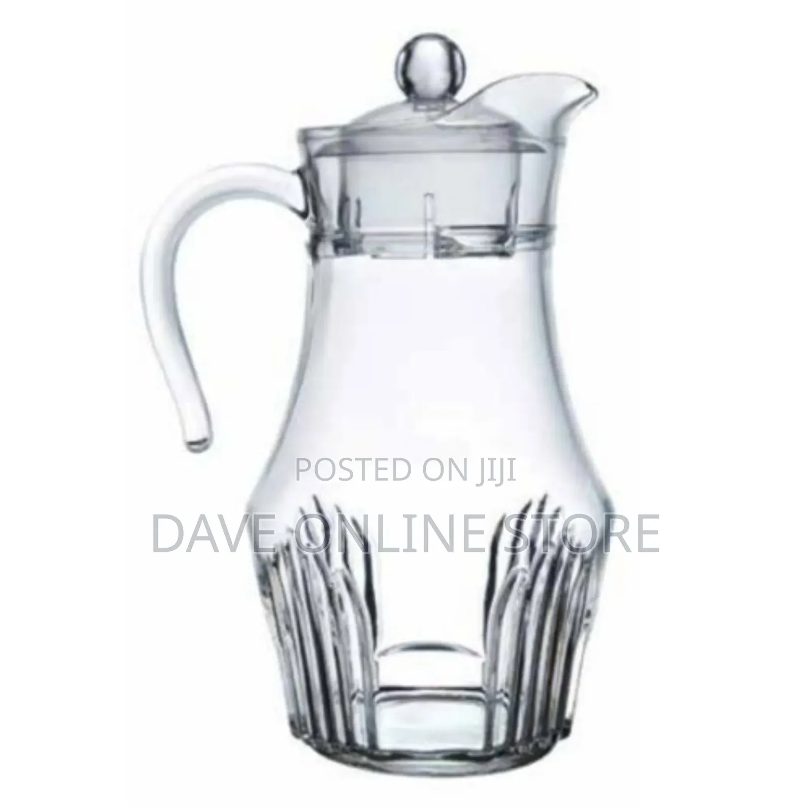 Glass Jug With Unique Design - Transparent