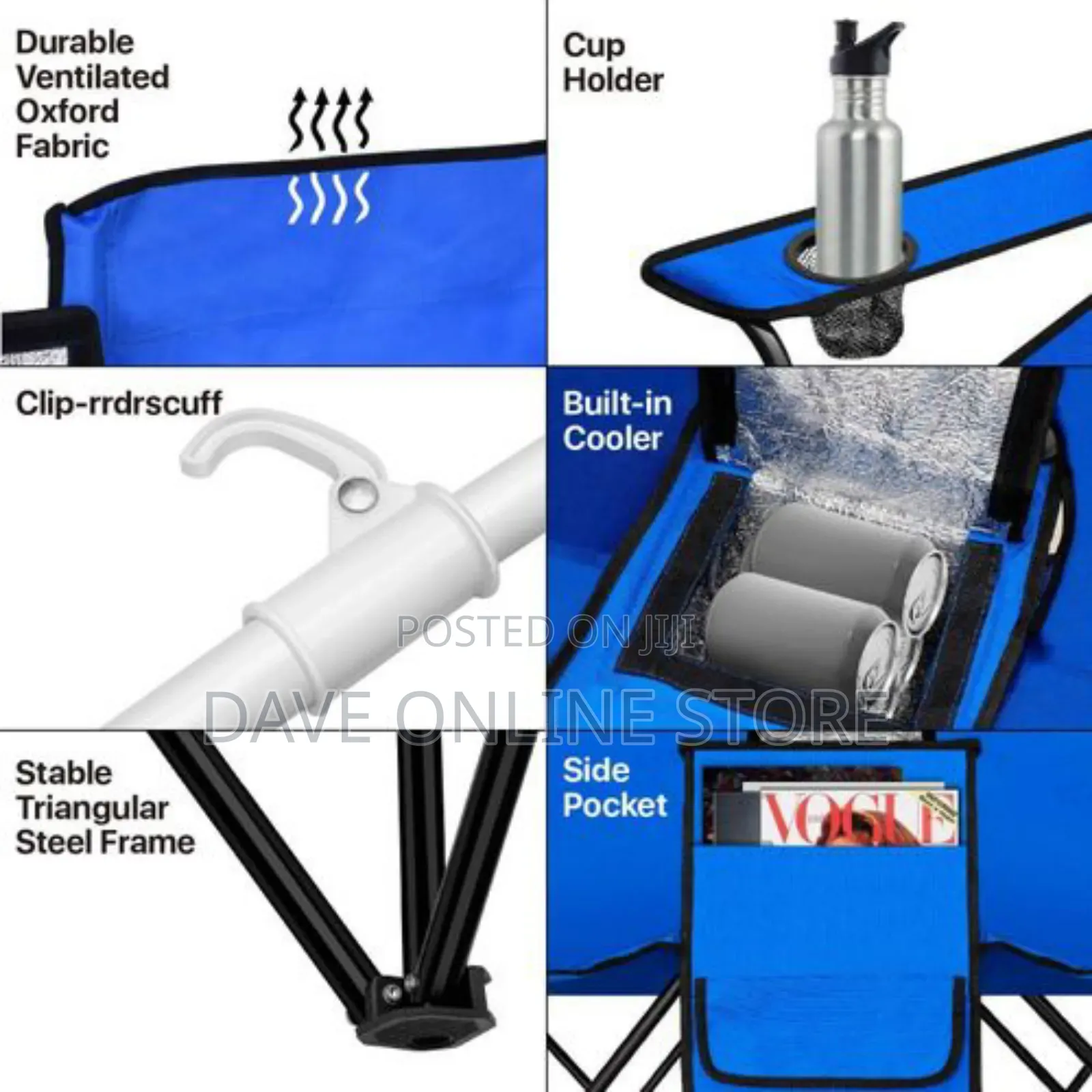 Double Folding Beach Chair With Umbrella Table Cooler Bag,