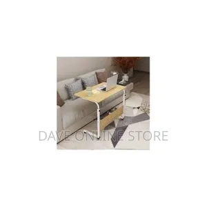 Adjustable Rollable Table - Brown and White
