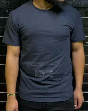 Black Round Neck T-Shirt. Plain. New