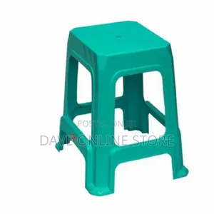 Plastic Square Rigid Comfortable 4leged Stool-Blue,Brown