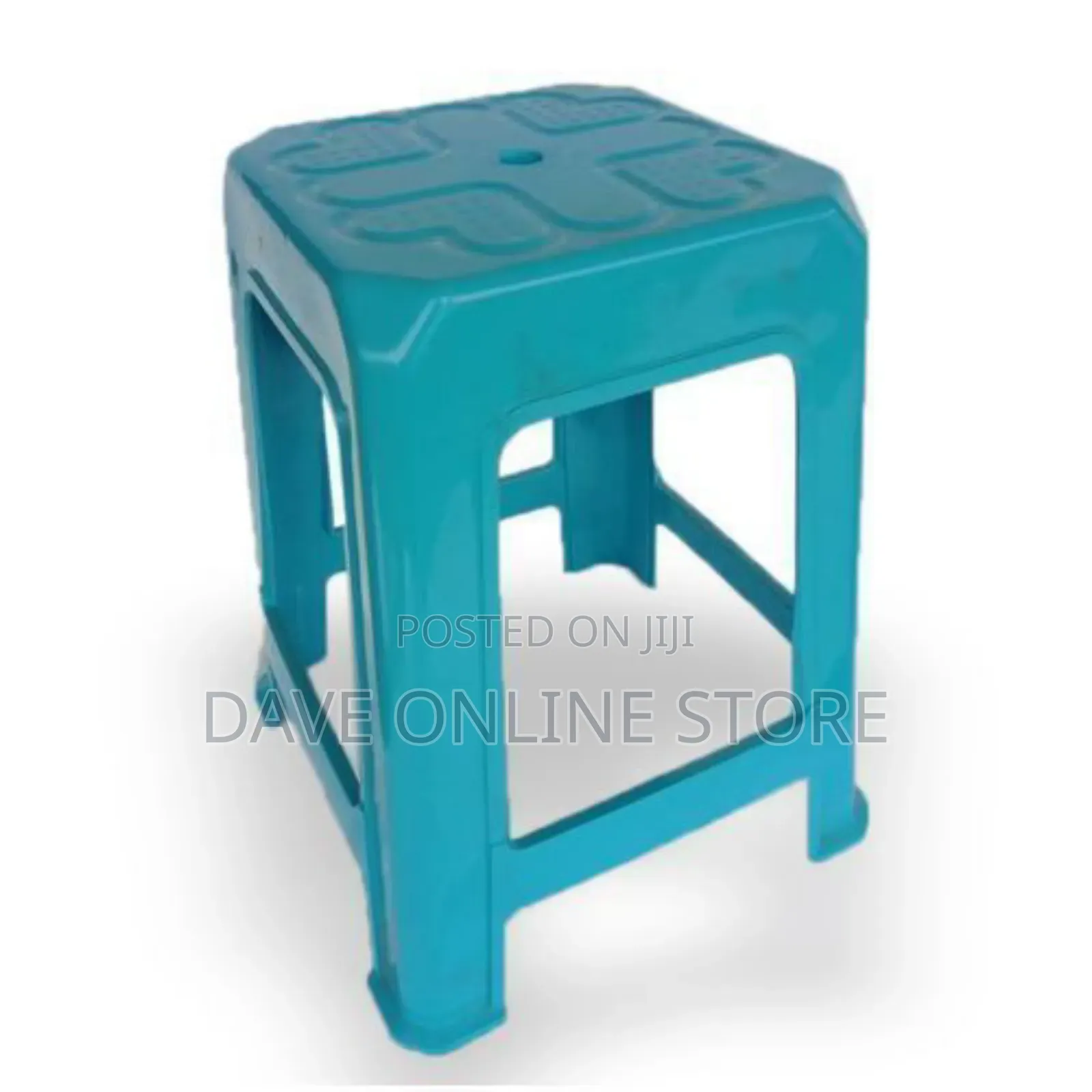 Plastic Square Rigid Comfortable 4leged Stool-Blue,Brown