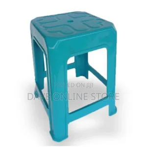 Plastic Square Rigid Comfortable 4leged Stool-Blue,Brown