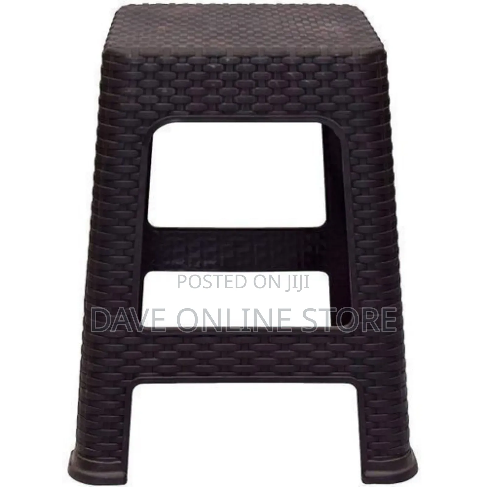 Plastic Square Stool-Brown
