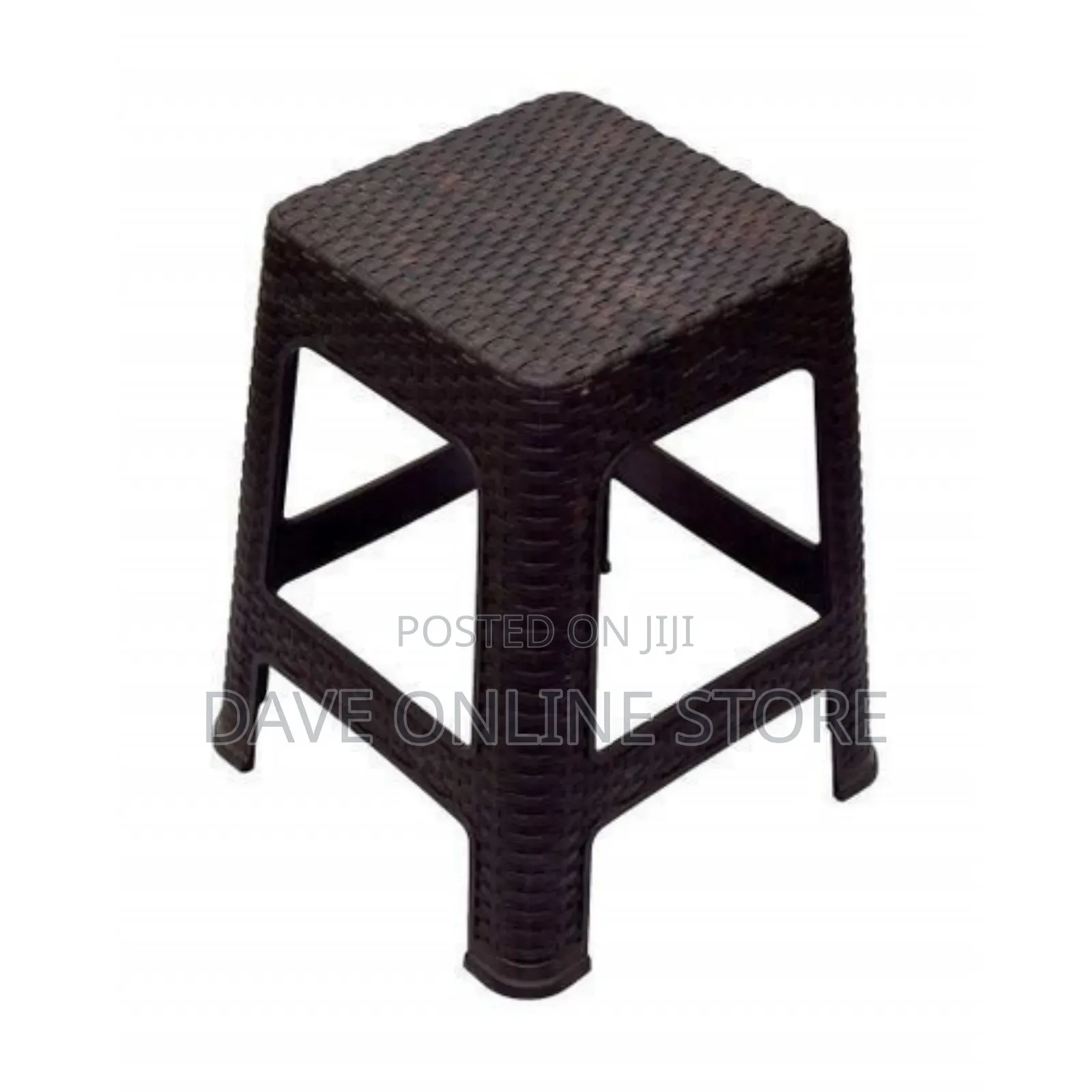 Plastic Square Stool-Brown