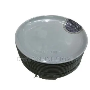 Heavy Melamine Plates - Grey 12 PCS