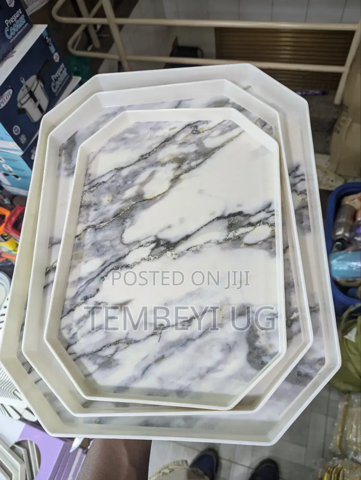 Set of 3 Rectangular Melamine Trays