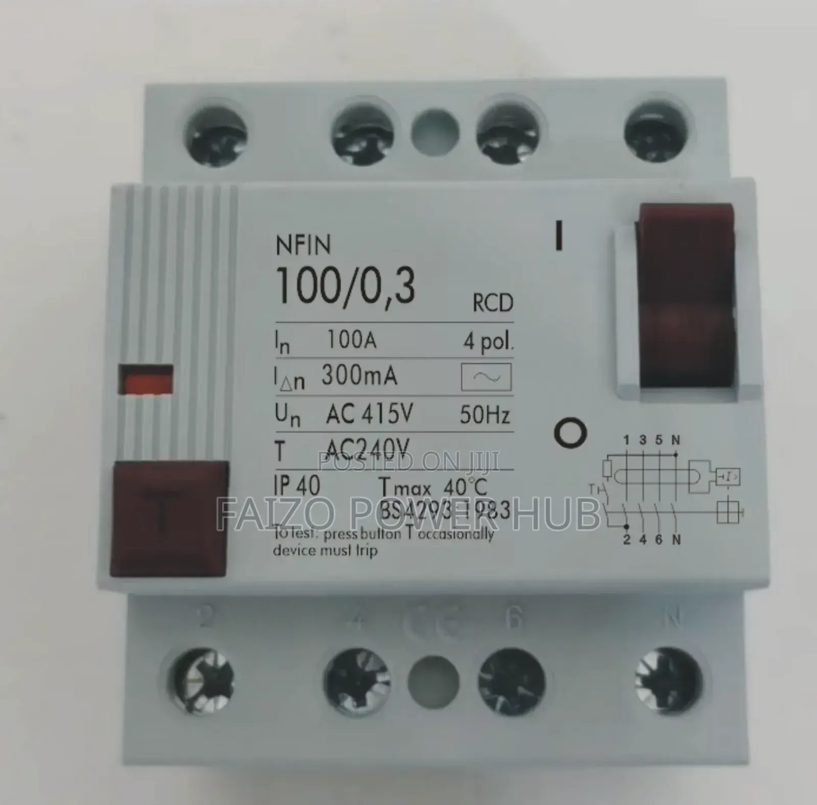 RCCB 63A 4pole 300ma Residual Current Circuit Breaker