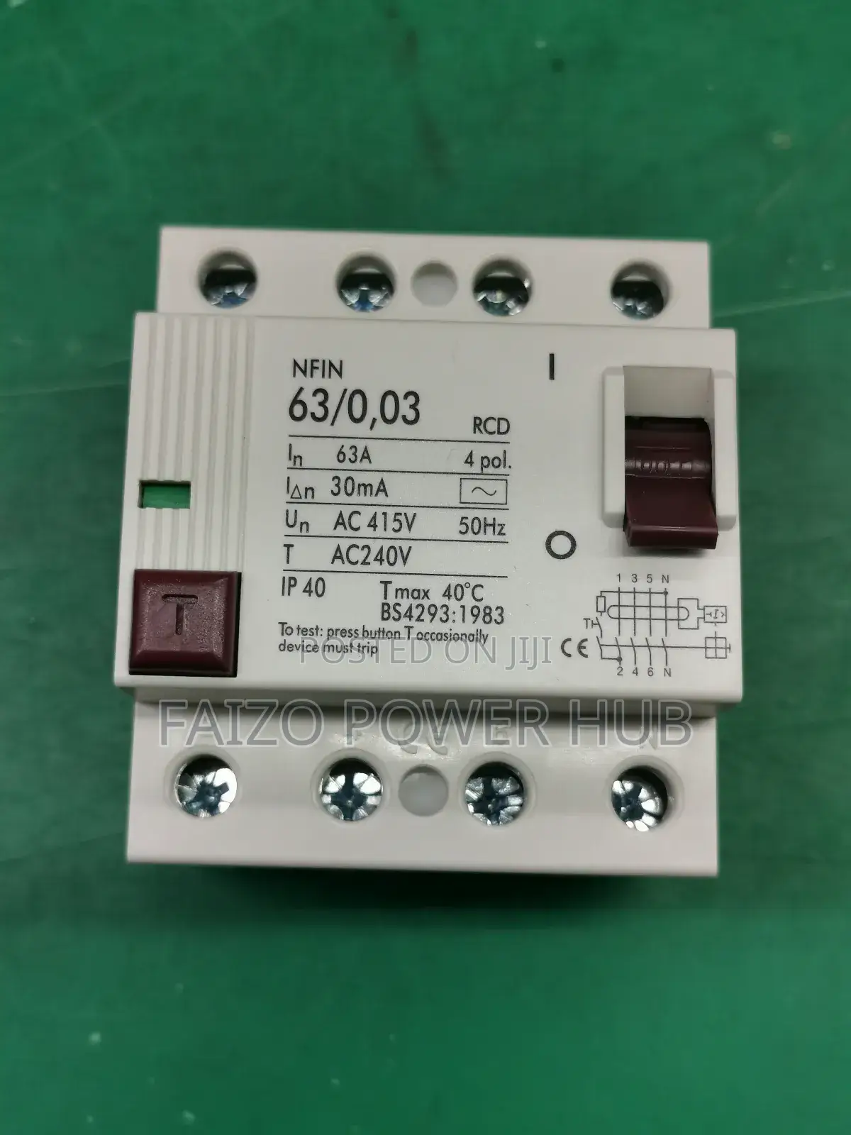 RCCB 63A 4pole 300ma Residual Current Circuit Breaker