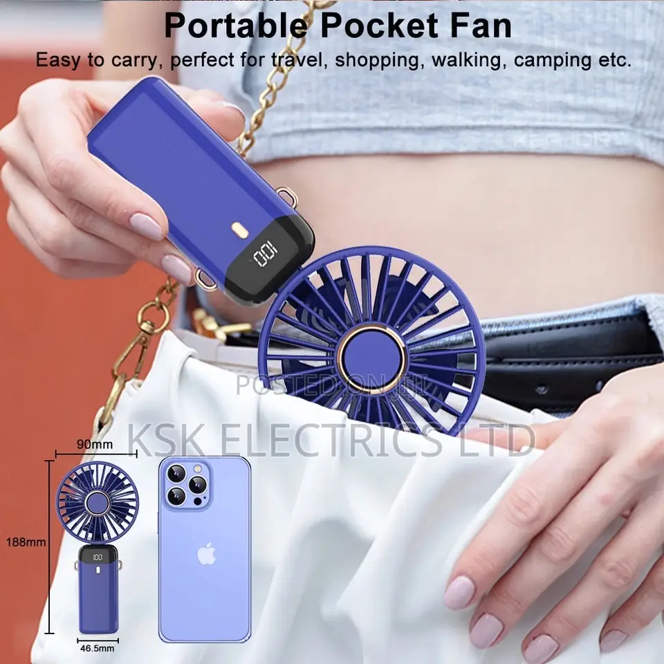 Electric Hand Mini Fan Foldable Rechargeable Neck Fan