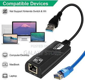 Ethernet Adapter Portable Usb 3.0 to Rj45 10/100 /1000 MBPS