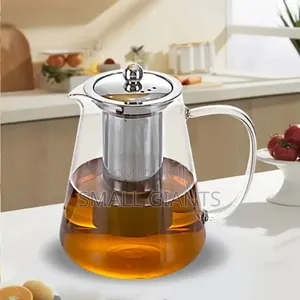 Heat Resistant Glass Teapot With Stainless Steel Filter
