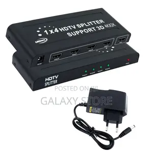 1x4 Hdmi Splitter 1 in and 4 Out Way Support 3d Full Hd