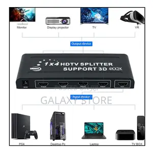 1x4 Hdmi Splitter 1 in and 4 Out Way Support 3d Full Hd