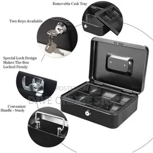 Office Cash/Cheque Box - Black
