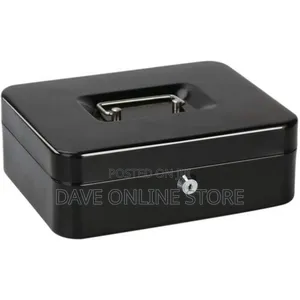 Office Cash/Cheque Box - Black