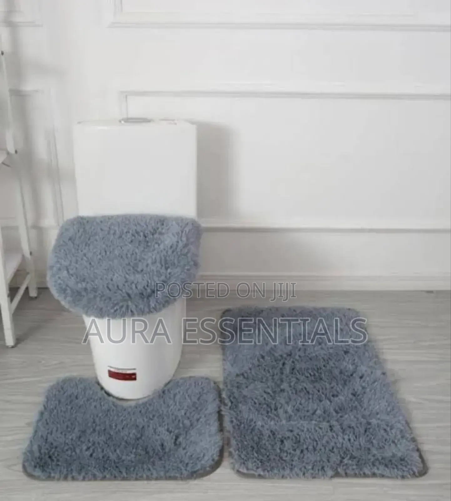 3pcs Plush Bathroom Bath Mat Set