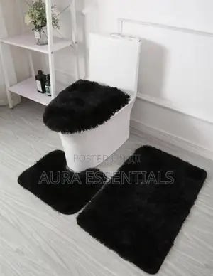 3pcs Plush Bathroom Bath Mat Set