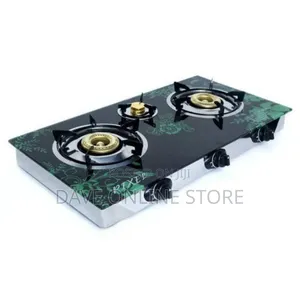 Pixel 3 Burner Tempered Glass Gas Stove Automatic Ignition