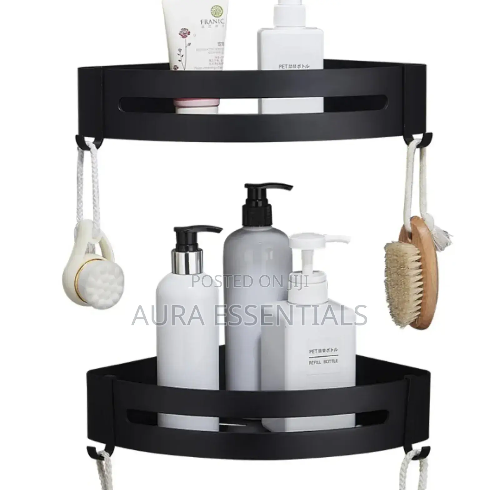 2 PCS Nail Free Aluminum Bathroom Kitchen Rack