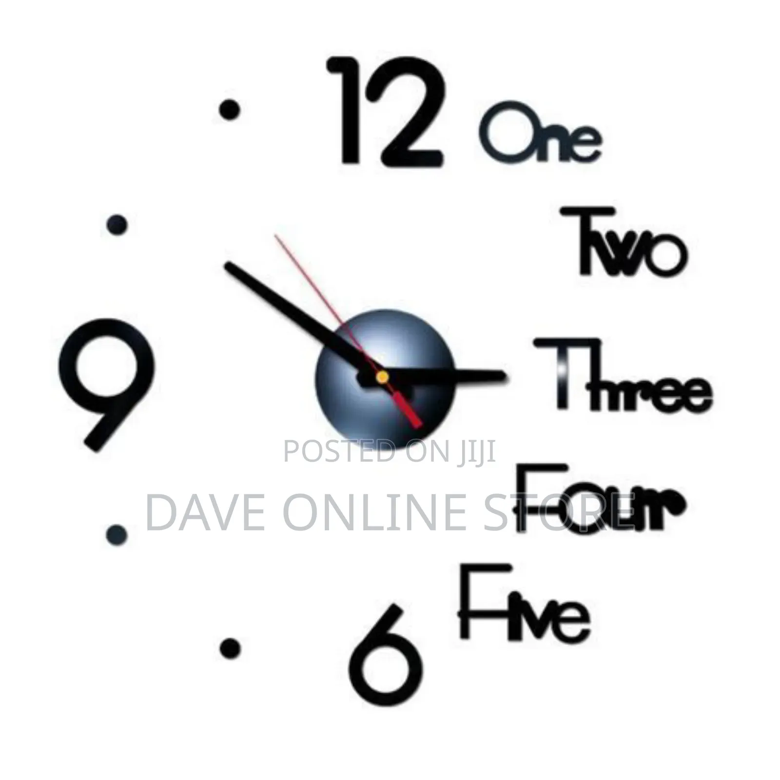 Stick on Wall Clock DIY Modern Design Decal 3D