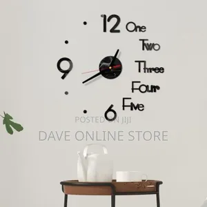 Stick on Wall Clock DIY Modern Design Decal 3D