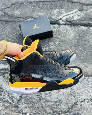 Original Black/Yellow Jordan Dub Zero Black Taxi Sneakers