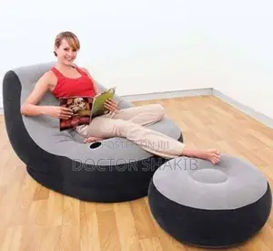 Intex Inflatable Flocking Air Chair With Footrest-New