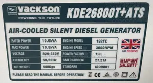 10kva Silent Diesel Generator(Vackson)