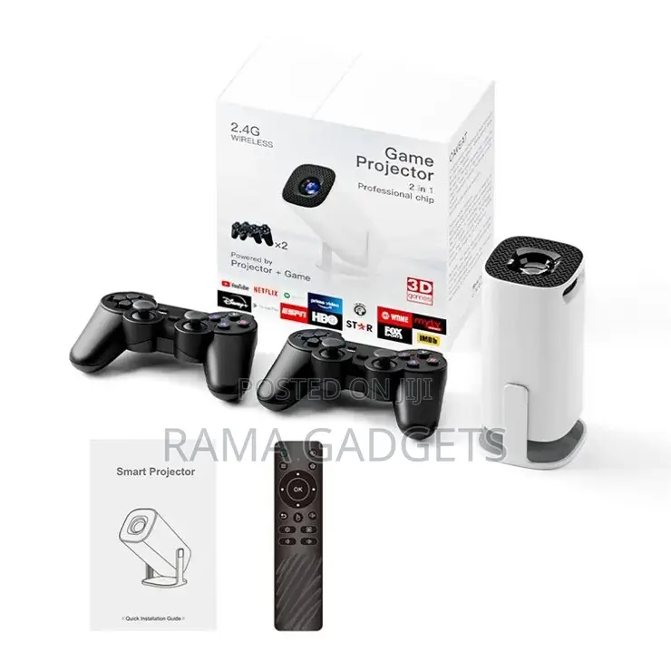 Bluetooth Smart Projector With Handheld Game Controllers