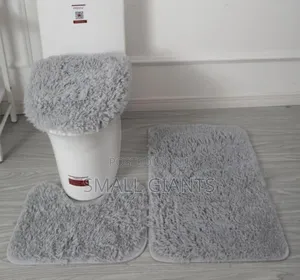 3 PCS Anti Slip Plush Bath Mat Toilet Rug Toilet Lid Cover