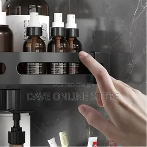 Self-Adhesive Metal Bathroom Corner Rack Storage Shelves