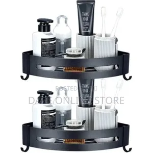 Self-Adhesive Metal Bathroom Corner Rack Storage Shelves