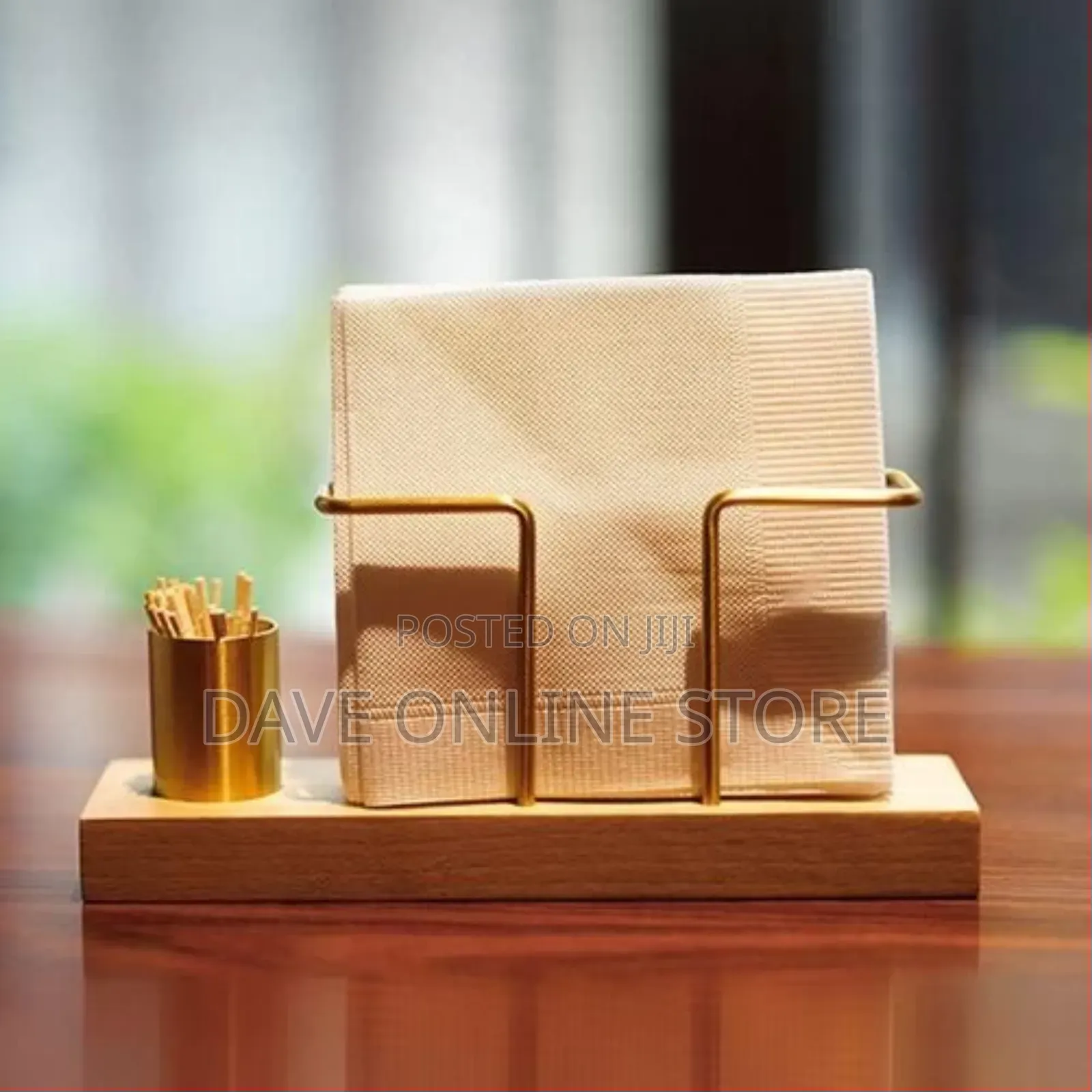 1pc Solid Wood Creative Vertical Tissue Toothpick Holder,
