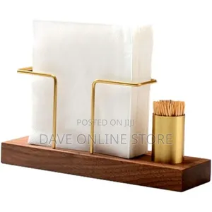 1pc Solid Wood Creative Vertical Tissue Toothpick Holder,