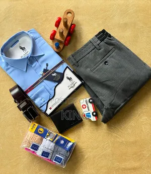 Sky-Blue Polo Ralph Lauren Shirt and Grey Gentle Trouser