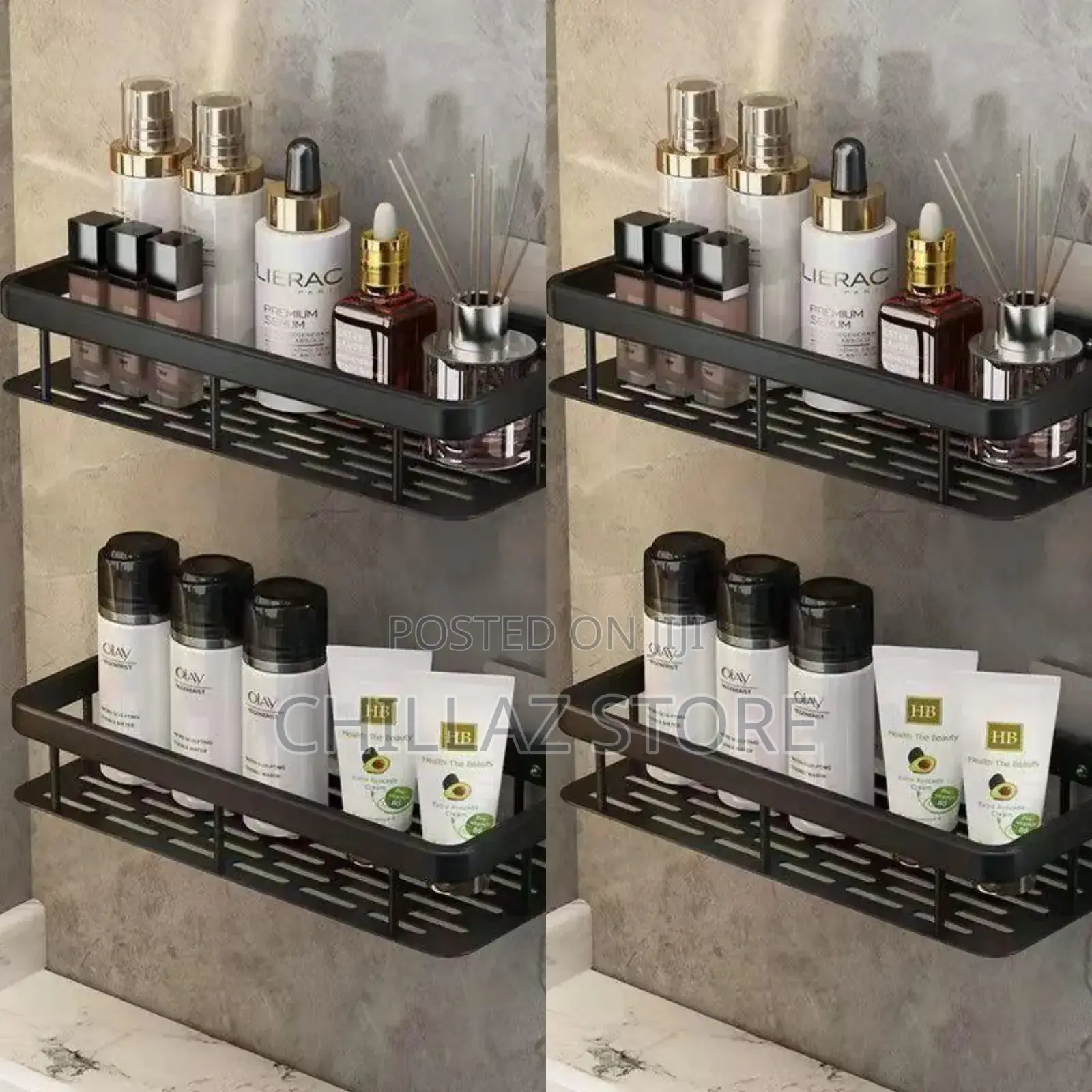 Metallic Bathroom Shelf Rack
