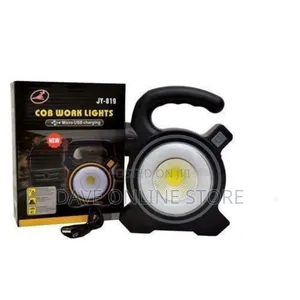 Rechargeable Cob Work Led Lamp With Solar-Black