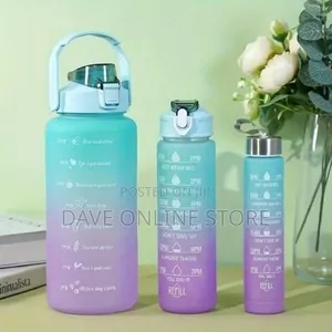 Blue-Purple Gradient 3pcs Large Capacity Water Bottle Set