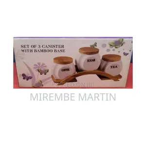 3pcs Canisters With Bamboo Base.