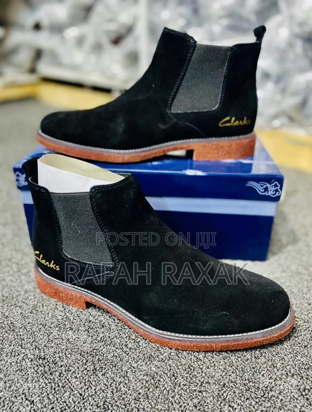 Original Men’S Black Clarks Suede Chelsea Boots