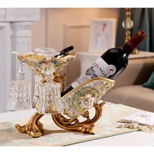 Wine Bottle Holder Floral Vintage Home Decor Glass Stand