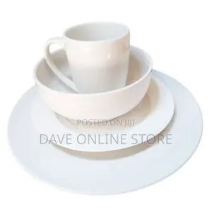 Ceramic 6 Cups 6 Bowls 6 Small Plates 6 Dinner Plates-White