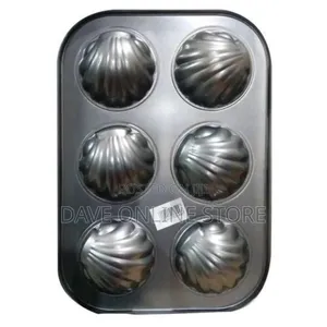 6 Holes Non Stick Cake Cookie Mold Tray With Design
