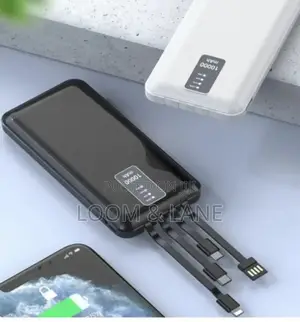 Portable 10000mah Power Bank Built in Cable Charger