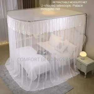 Two Stand Adjustable Mosquito Net 5*6 6*6 White
